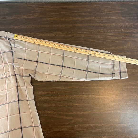 Christian Dior Long Sleeve Button Down Size XL Tan/Navy/Red Plaid - Picture 16 of 16